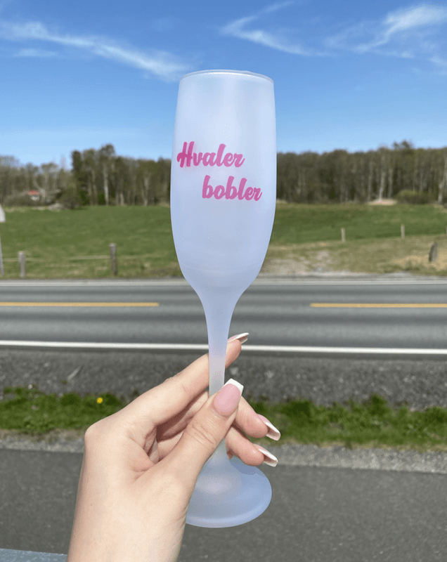 Hvalerbobler Rosa Champagneglass