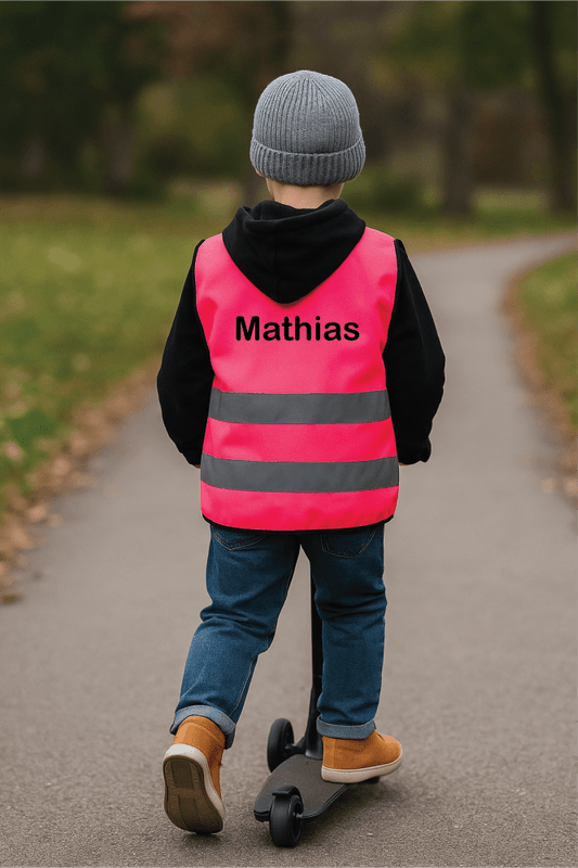 Refleksvest med navn flere farger