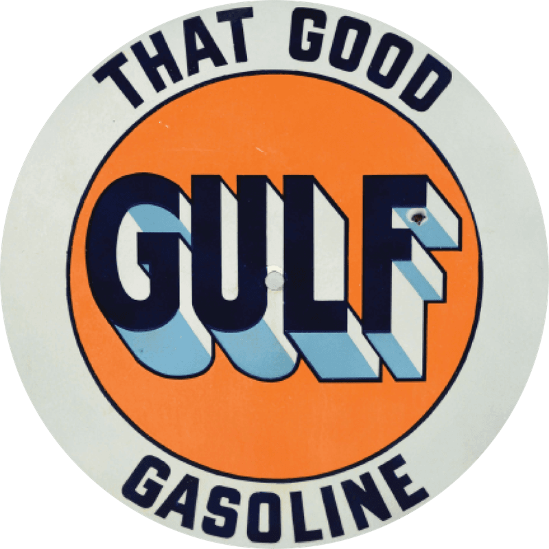 Gulf Gasoline Glassbrikke