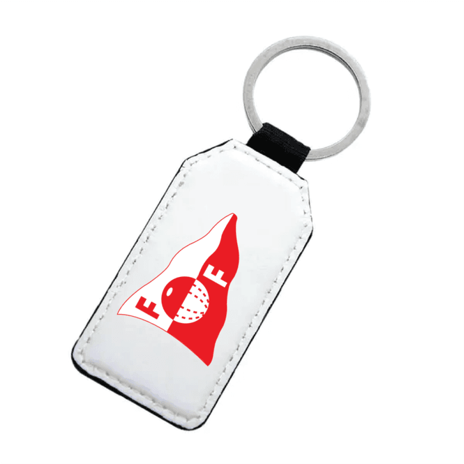 Hovedbilde Firkantet Nøkkelring i Lær - Eget motiv